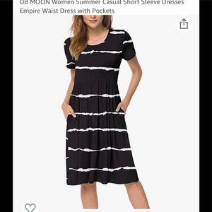 DB MOON Summer Casual Short Sleeve Dress, XS